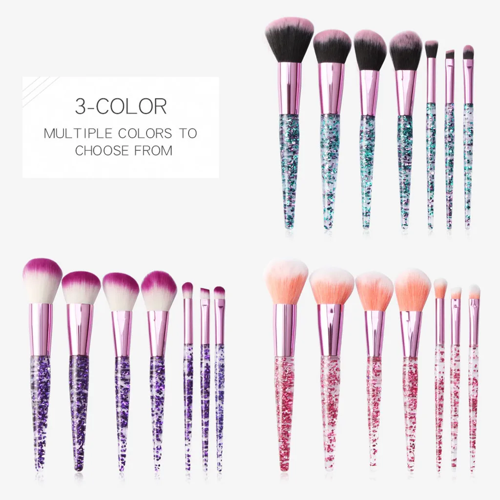 

Portable 7PCS Cosmetic Eyebrow Eyeshadow Powder Foundation Brushes Makeup Shiny brushes set makeup foundation brush