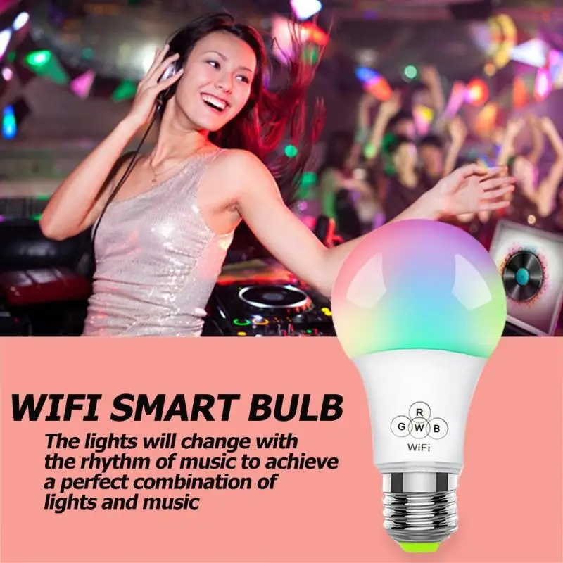 4,5 W WI-FI умная лампочка RGB лампа с пультом ДУ голос дистанционного Управление 40 м