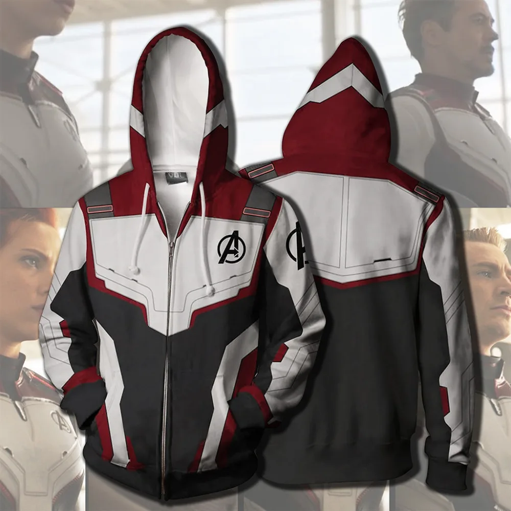 2019 Movie Avengers Endgame Quantum Realm Sweatshirt Jacket Advanced Tech Hoodie Cosplay Costumes superhero Iron Man Hoodies