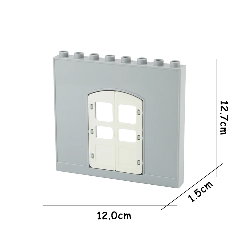 Большие частицы строительные блоки крыша стены двери окна аксессуар дом набор собрать кирпичи совместим с Duplo Детские DIY игрушки подарок - Цвет: Door wall 64