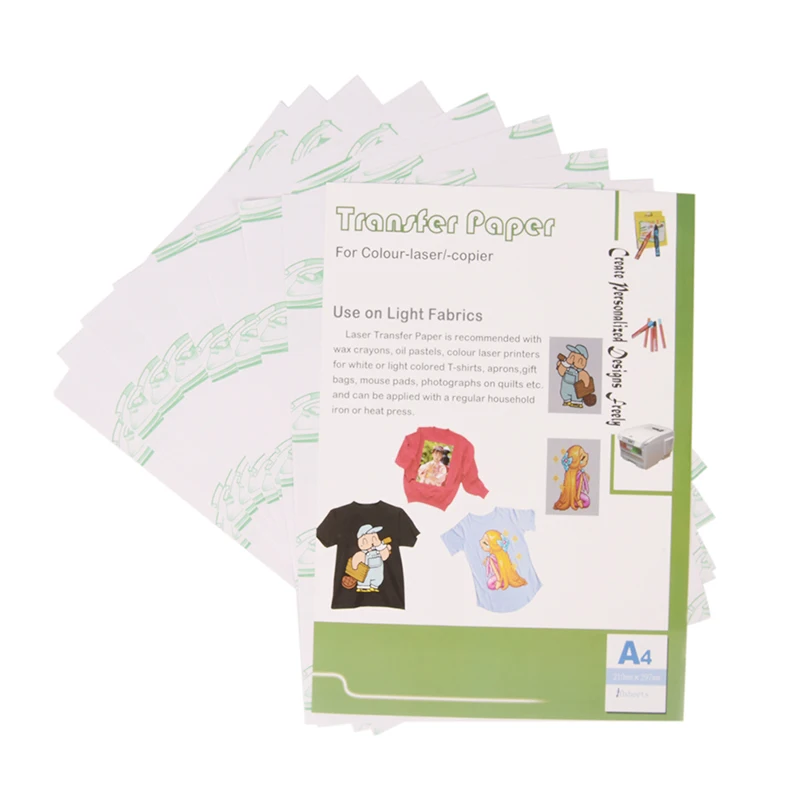 

10 Sheets Paper For Inkjet A4 Iron On Transfer Paper Heat Print Transfer Paper For Light Color Cotton-mixed Fabric 297x210mm
