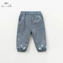DBM9892-2 dave bella/весенние штаны с цветочным принтом для маленьких девочек детские длинные штаны с подкладкой для малышей