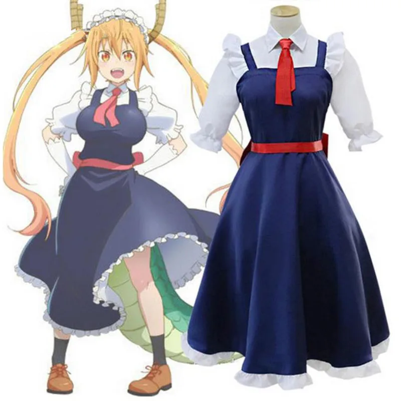 Маскарадный костюм горничной дракона мисс Кобаяши Tohru Kobayashi San Chi No Maid Dragon косплей роговой хвост Tohru