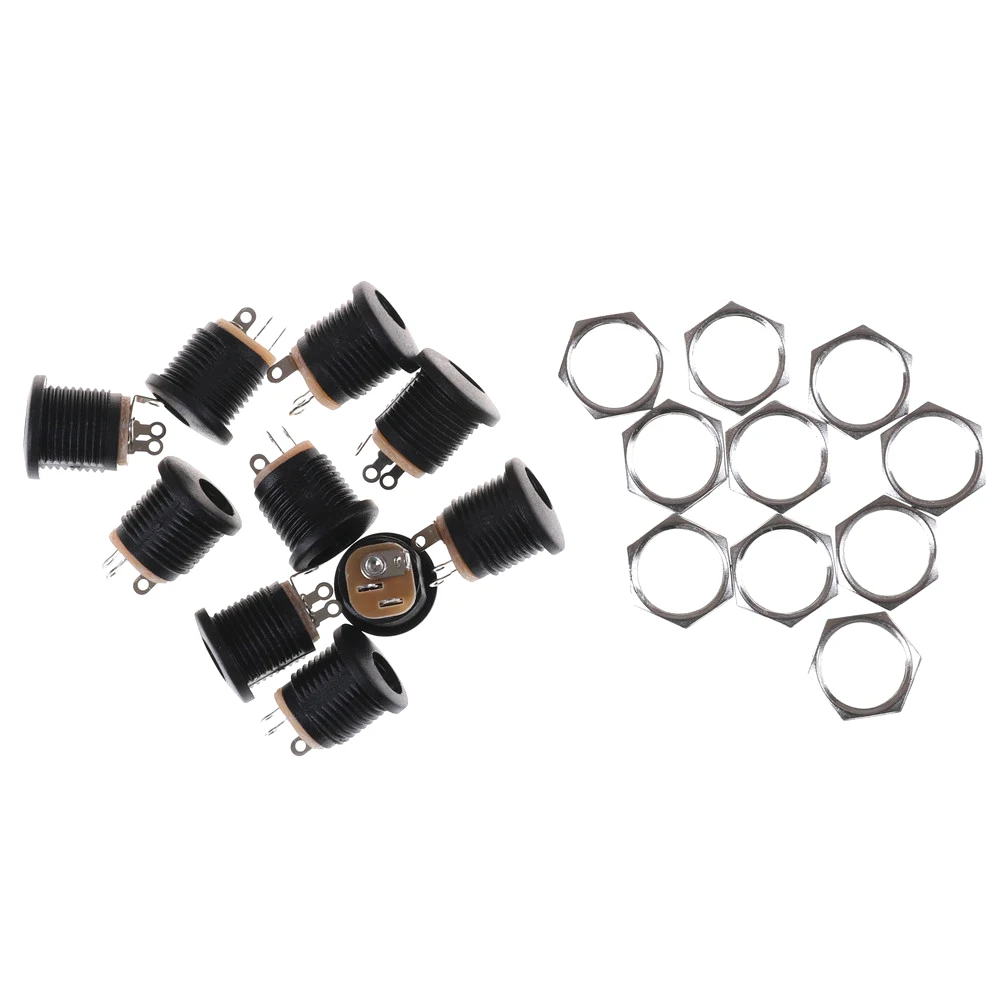 10Pcs 5.5*2.1 for DC022 DC Power Supply Jack Socket Female Panel Mount Connector 5.5mm 2.1mm Plug Adapter | Обустройство дома