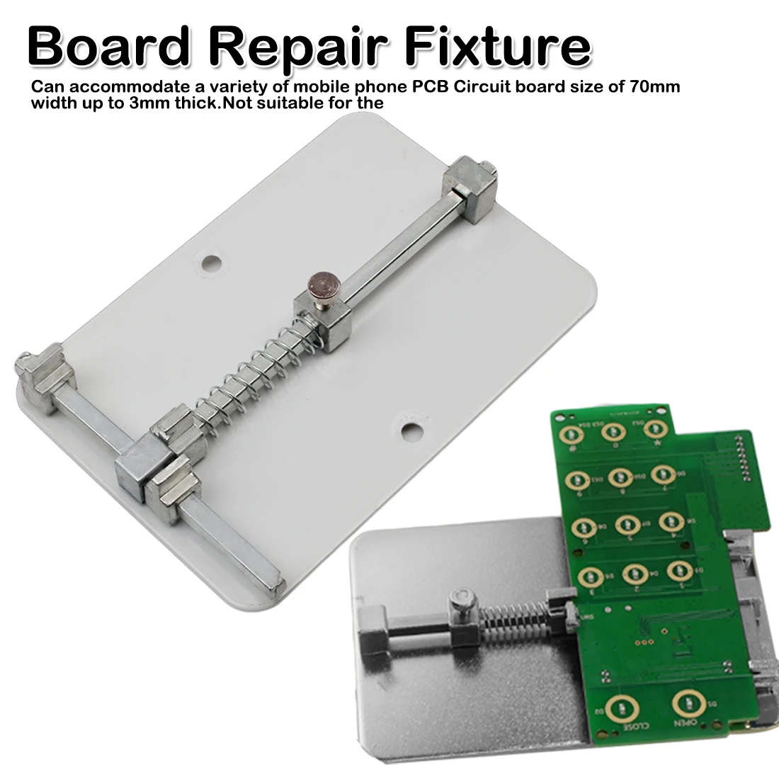 

Adjustable Metal PCB Holder 12cm x 8cm PCB Holder Repairing Tool For Mobile Phone Repairing Rework Tool
