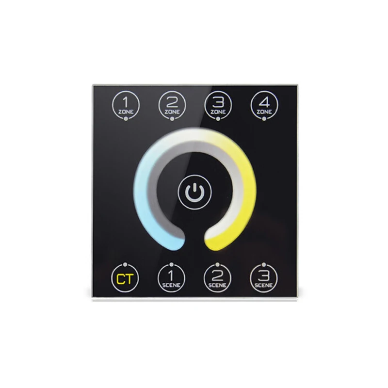 

Touchable Panel mounted LED DMX Driver 5VDC 8 DMX channel 4 Zones DMX Master Controllers DMX-E02