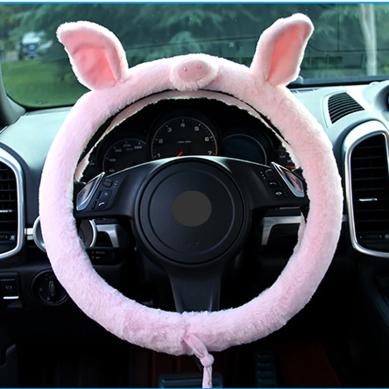 Чехол на руль Ciliken, защитный чехол для автомобиля, автомобильные аксессуары, свинья, слон, собака, милая форма, чехол на руль, кожаный держатель 38 см