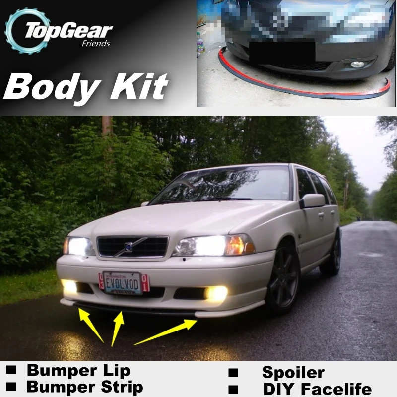 

Bumper Lip Deflector Lips For Volvo V70 XC70 Front Spoiler Skirt For TopGear Fans Car Tuning / Body Kit / Strip