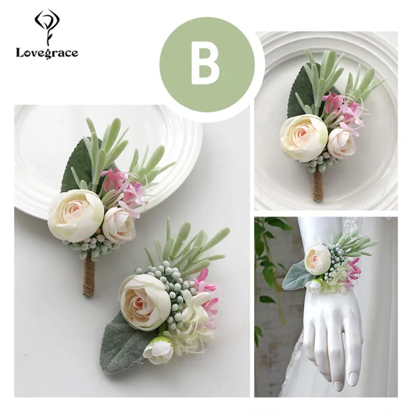 2 Pezzi Corsage da Polso Fiori da Polso Damigelle, Bracciale di Fiori con Calle Corpetto per Matrimonio Boutonniere Artificiale Fiore All Occhiello Corsage Artificiale per Matrimoni, Feste Nuziali