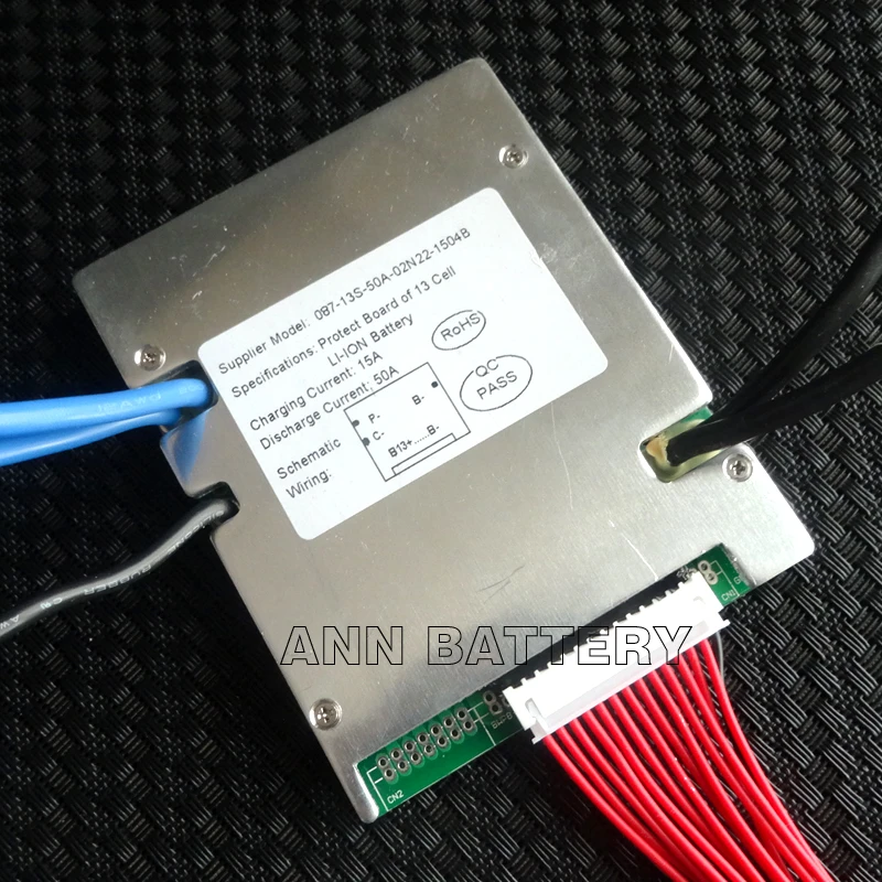 Module De Carte BMS De Batterie Compacte, Pack De Batterie Li-Ion Pour Carte De Protection BMS Adapté Aux Batteries 13S 48V 60a Durable