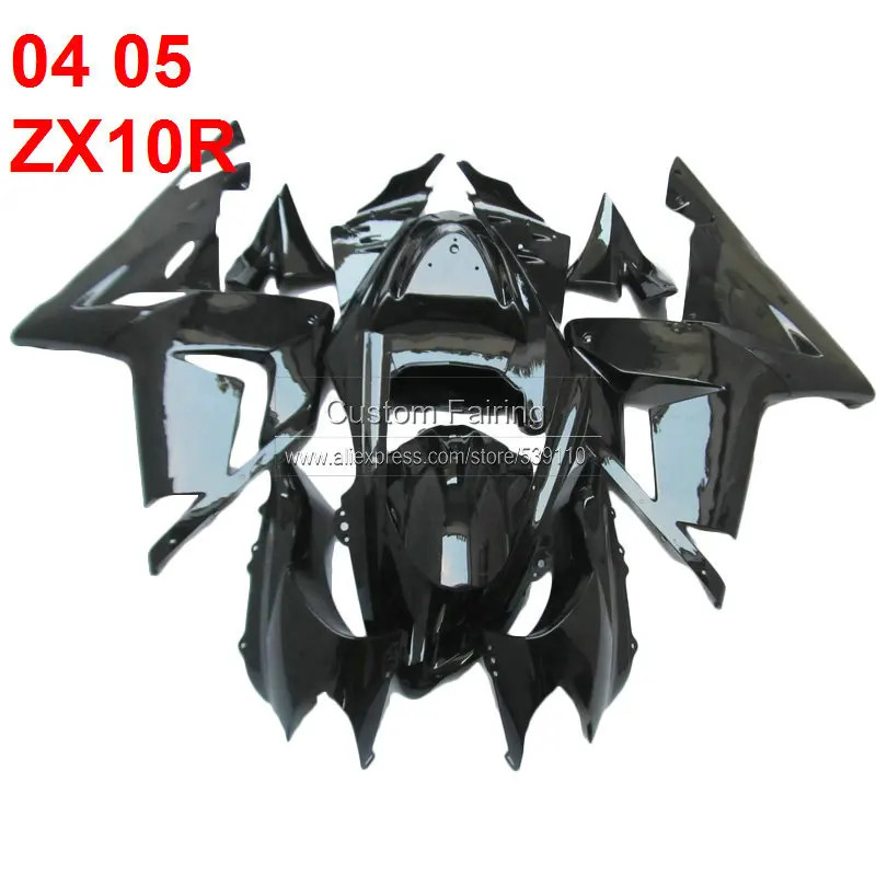 

100% new body kit For Kawasaki ZX10R 2004 2005 Ninja black 04 05 fairing kit fairings [SF124]