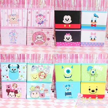 

Cartoon Duffy Bear Stellalou Mickey Minnie Daisy Monsters University Cute Cosmetic Bags Toy Folding Storage Box Bag