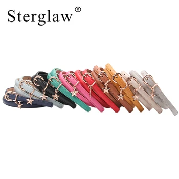 

105x1.1cm Spring fashion ladies five-pointed star fine belt for women dreess modeling belt 2020 luxury brand women's belt A104