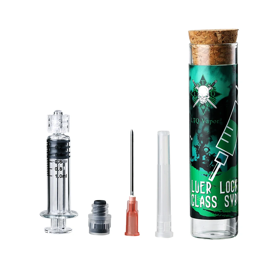 Newest glass syrince 1.0ML 2.0ML For CBD Oil Glass Cartridge Luer lock CBD Accessories With Clean and Safe Package VAPE bottles (2)