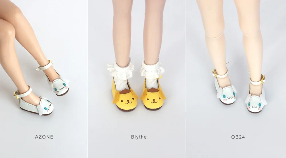 Туфли для кукол Blyth обувь белой собаки желтого цвета доступные Azone Lati OB24