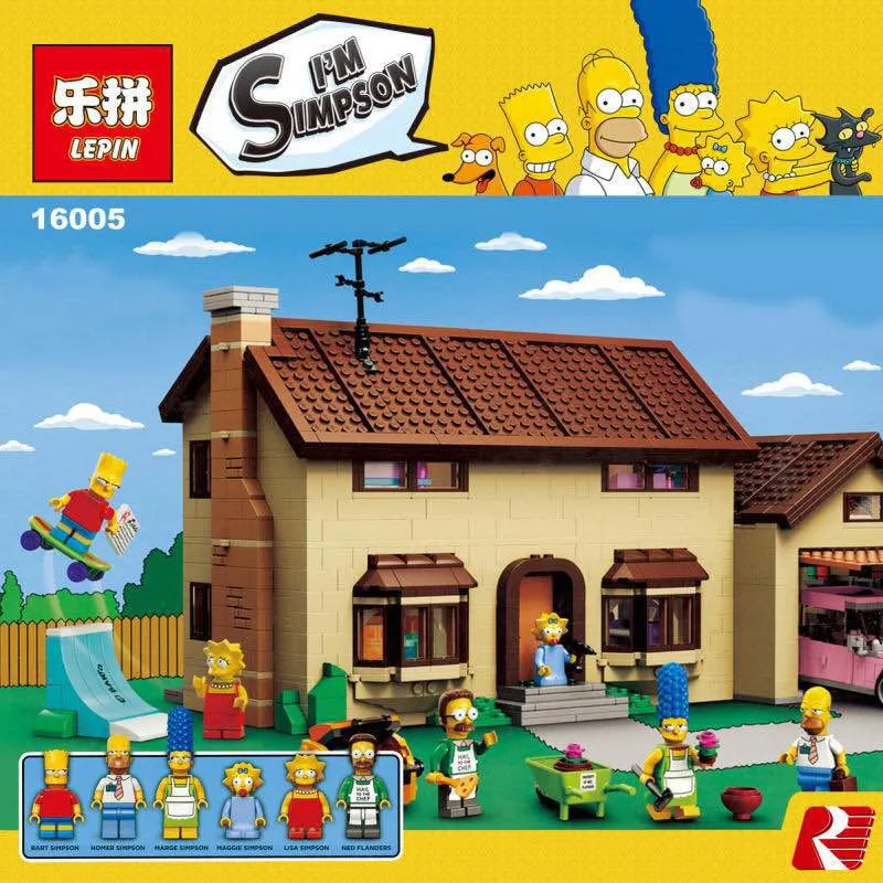 

AA Lepin 16005 2575Pcs Simpson's family Kwik-E-Mart Set Building Blocks Bricks Educational Toys 71006 birthday gifts
