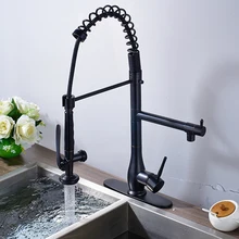 Улучшенное Качество увеличивающий Твердый латунный масляный втираемый Бронзовый кухонный смеситель с острыми ручками+ круглая скатерть пластина