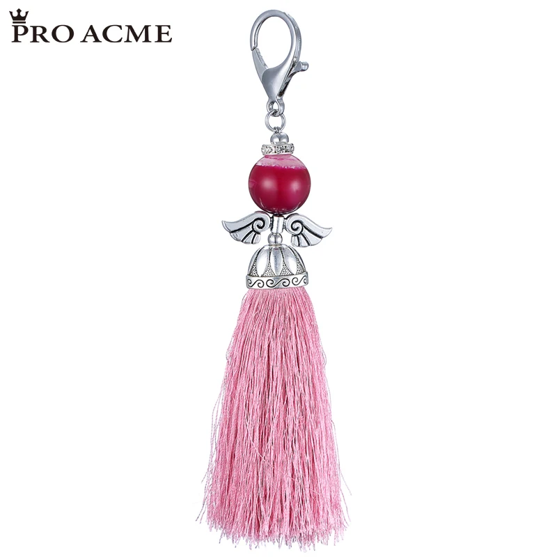 Pro Acme Fashion Creative Natural Stone Handmade Keychain Bohemia Tassel Beads Key Chains Bag Pendant Charm Car Keyring PWK0737 | Украшения