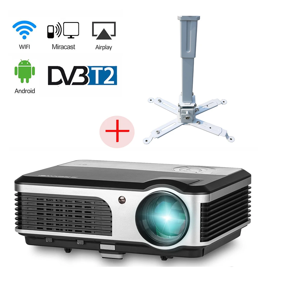 WiFi Android DVBT 2 Function LED Projector 1080p HD Wireless Online for