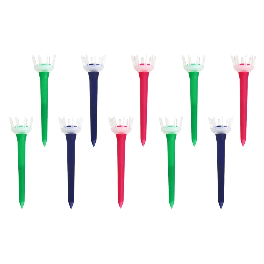 MagiDeal 10 Pieces 80/60mm PE Plastic Golf Tee Tees Club Accessories Ball Nails Holders Golf Ball Nail Holder 