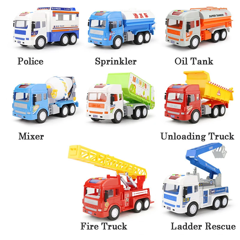 1:16 Pull Back Car Model Toys Boy Light Children Fire Truck/Oil Tank/Police/Engineering Vehicles Cement Mixer 2019 Truck Kids 1:16 Pull Back Car Model Toys Boy Light Children Fire Truck/Oil Tank/Police/Engineering Vehicles Cement Mixer 2019 Truck Kids