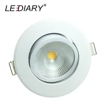 Светодиодный Круглый Встраиваемый светодиодный потолочный светильник 75 мм С Вырезанным отверстием COB Точечный светильник 5 Вт 100 В-240 В регулируемый угол для гостиной
