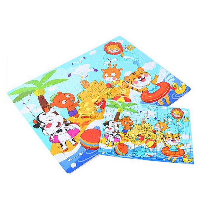 Hot Creative Colorful DIY Wooden Cartoon Jigsaw Puzzle Early