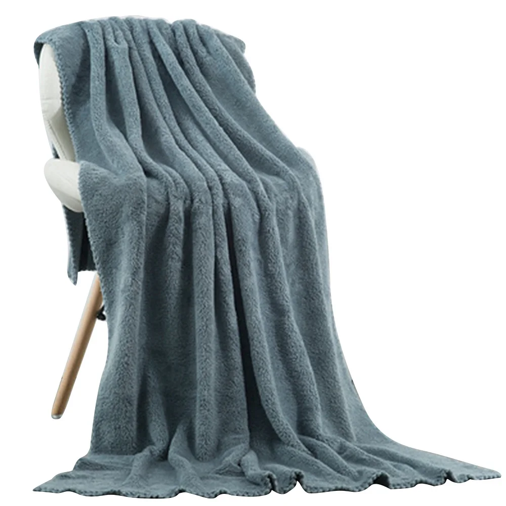 180*90 см утолщаются микрофибры коралловый бархат сухие полотенца для волос мягкий супер абсорбирующий тренажерный зал Йога взрослый душ быстросохнущее полотенце для лица - Цвет: grey blue