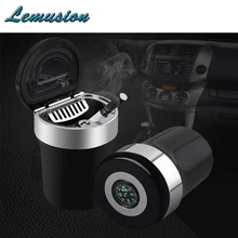 Автомобильный Стайлинг 1X Автомобильный многофункциональный светодиодный пепельница аксессуары с компасом для Mitsubishi lancer Kia Rio Sportage Fiat punto ducato