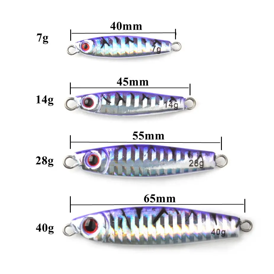 TOMA 1 шт./лот, мини-джиг, медленный шаг, приманка для джига, 7 г, 14 г, 28 г, 40 г, длинный литой металлический рыболовный джиг, Тонущая Морская Рыбалка снасти