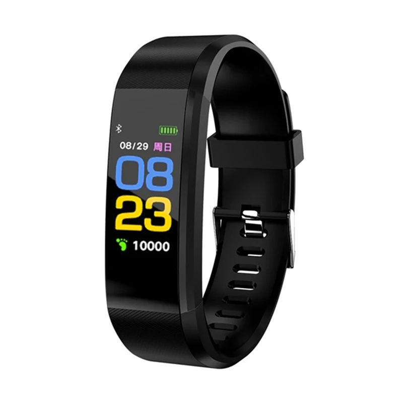 

115plus Smart Bracelet Fitness Tracker Step Counter Smartband Anti-Lost Call Reminder for Android IOS(black)