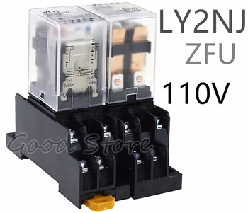 

10SETS ZFU 110V AC DC Coil Power Relay frosted LY2NJ DPDT 8 Pin HH62P JQX-13F With Socket Base MS