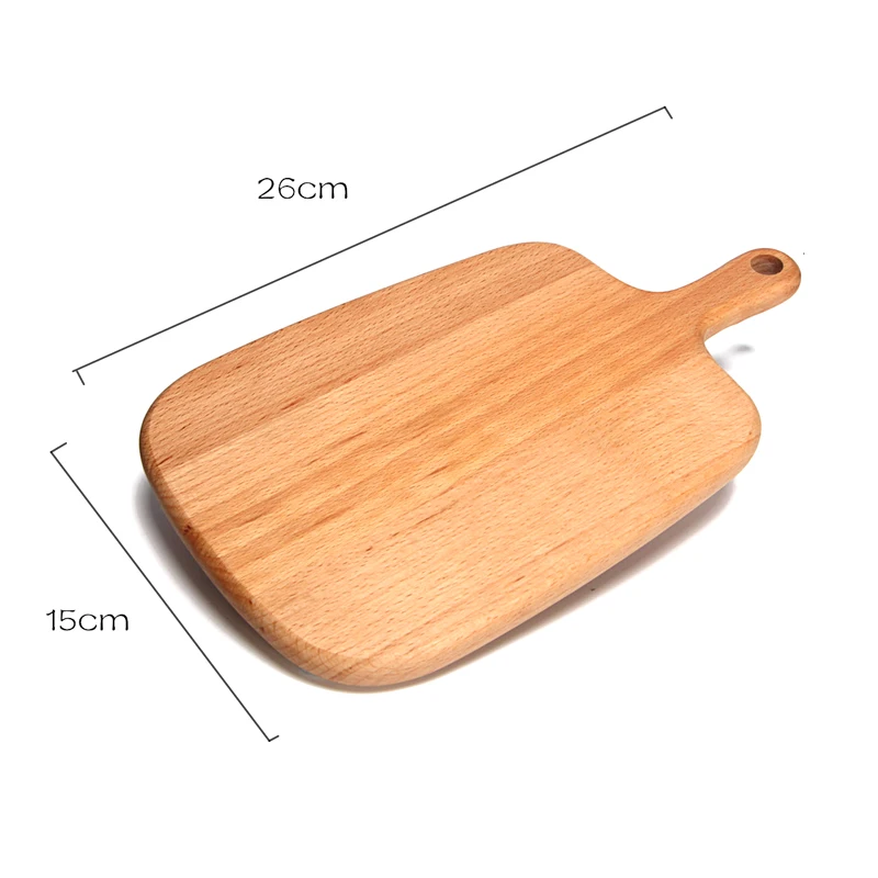 Beech Wood Cutting Board Wooden Bread Board Pastry Cheese Serving Pizza Paddle Kitchen Chopping Board with Handle Kitchen Tools (8)