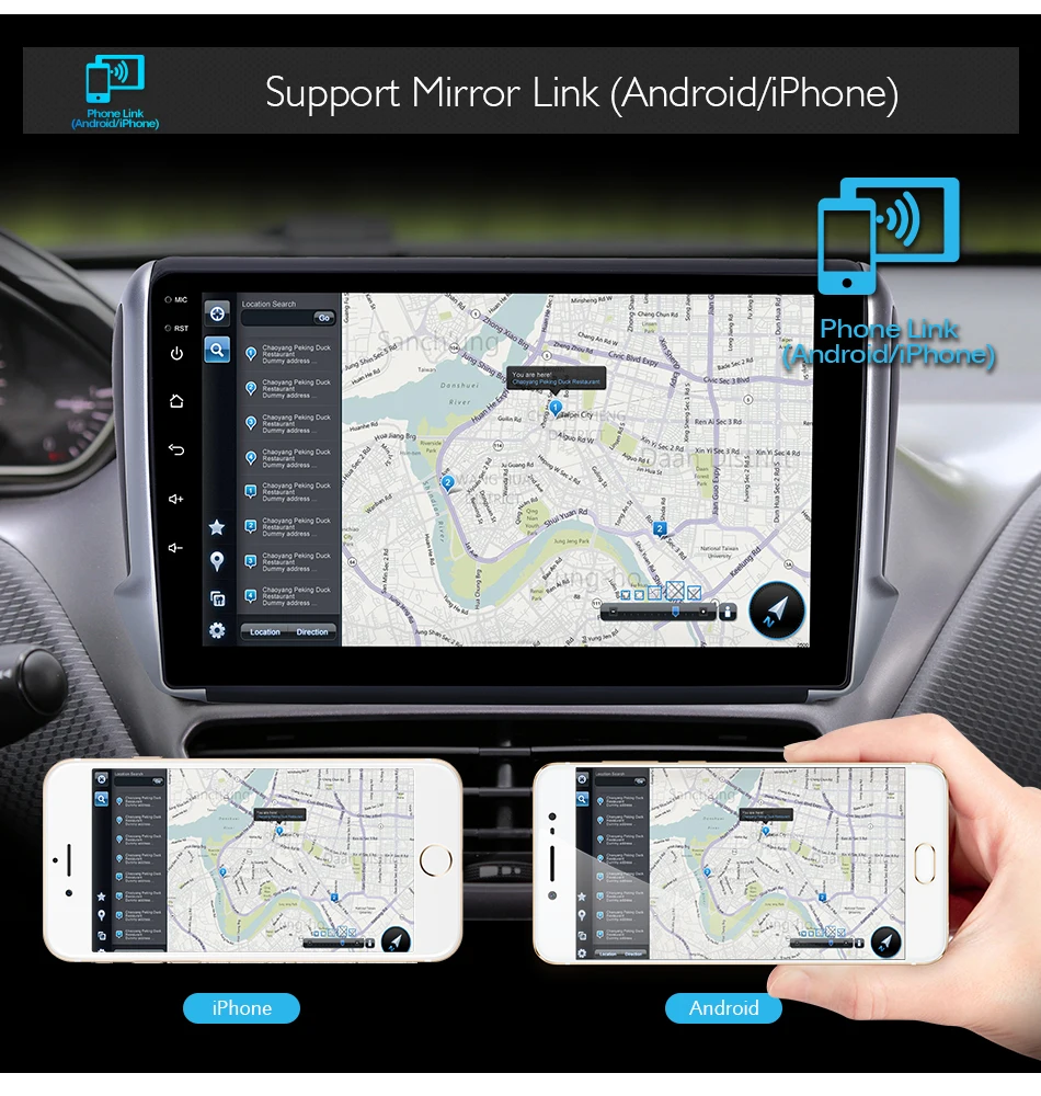 Excellent 10.1" Android 8.1 Car Multimedia Player GPS for Peugeot 2008 208 2013 2014-2016 radio stereo navigation Peugeot10TKF22L 7