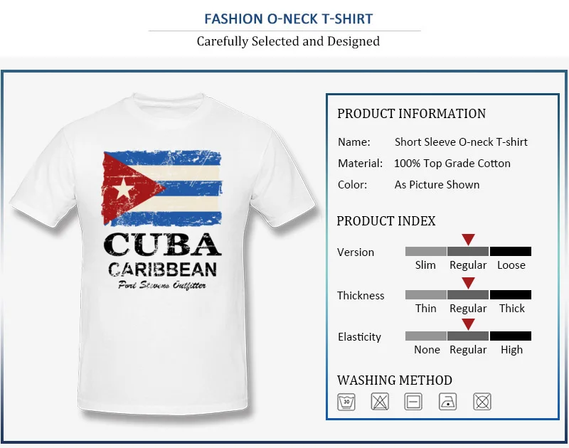 Cuba Flag - Vintage Look O-Neck Men T Shirt Summer Autumn Custom Tops T Shirt Short Sleeve Fashionable 100% Cotton Normal Tee Shirts Cuba Flag - Vintage Look