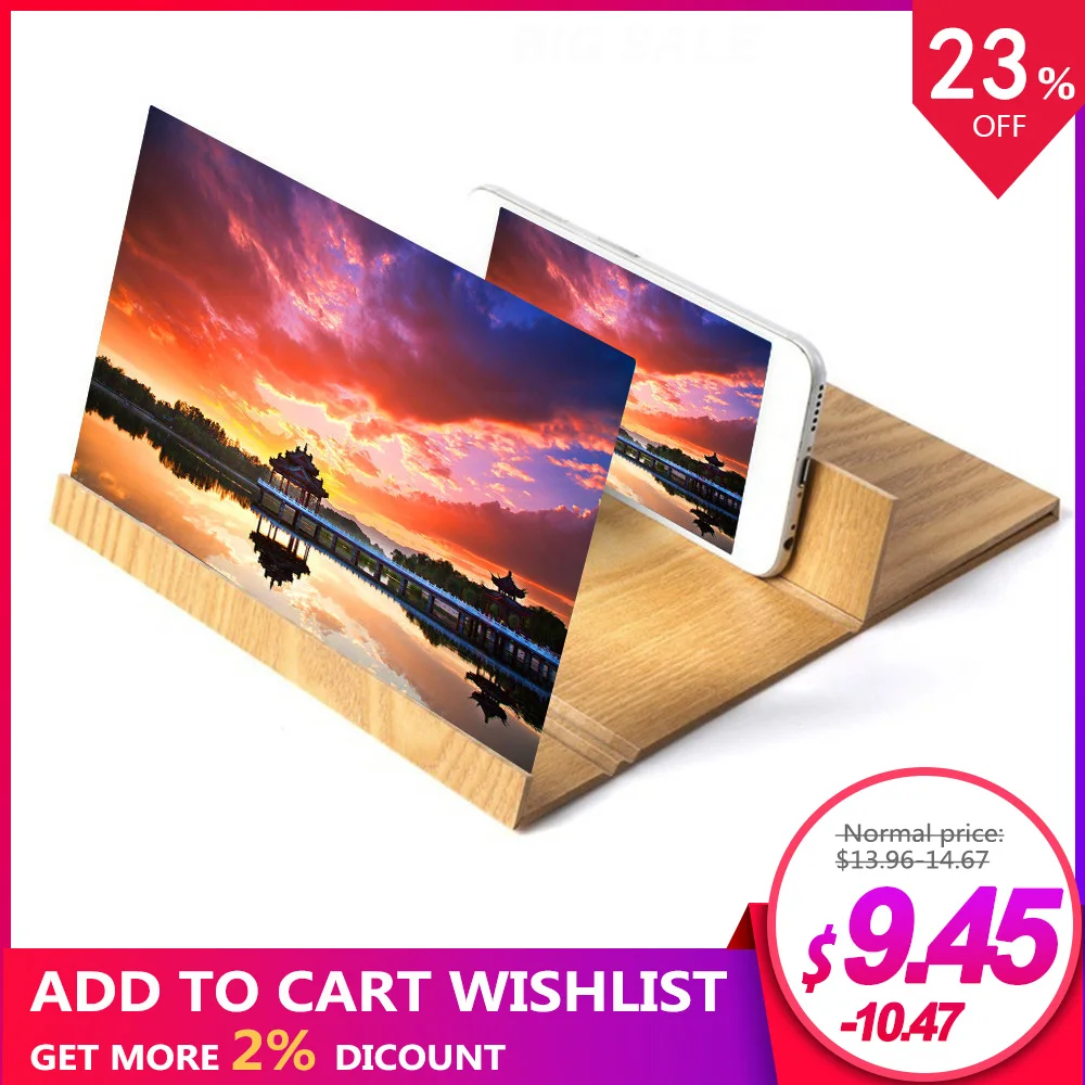 

New 12in Mobile Phone Screen Amplifier Universal 3D Magnifying HD Stand for Folding Enlarged Video screen amplifier magnifier