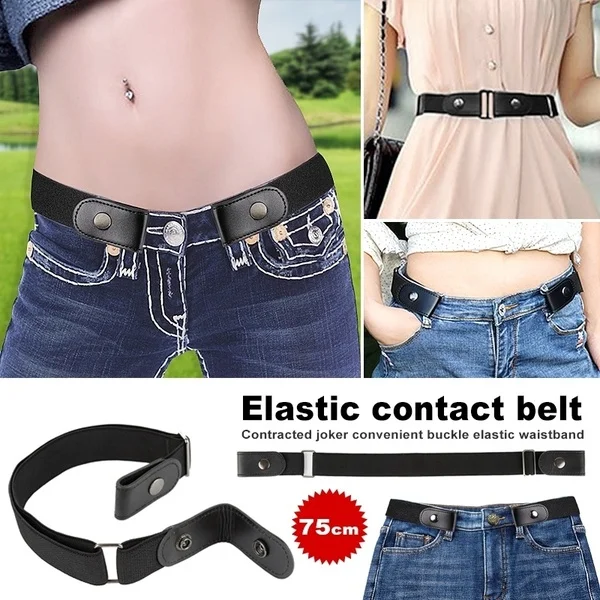 Buckle Free Belt For Jean Pants,Dresses,No Buckle Stretch Elastic Waist Belt For Women/Men,No ...