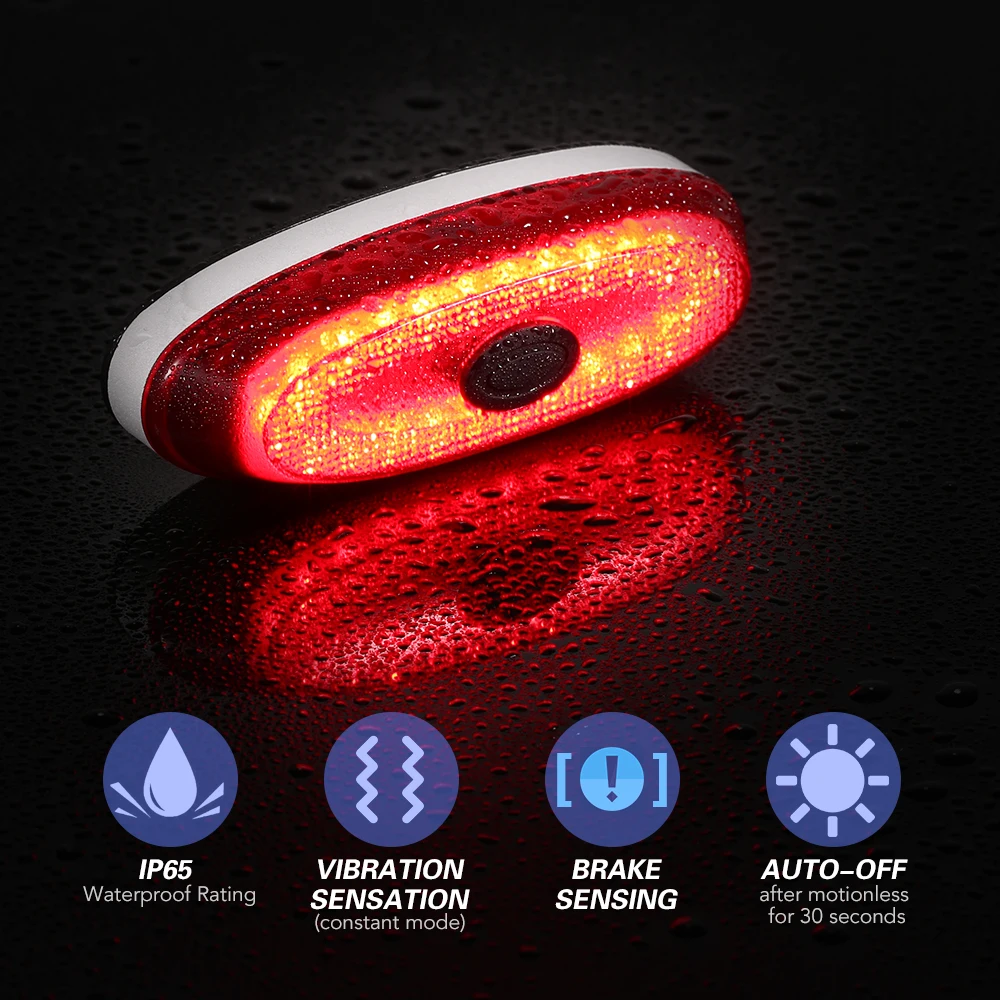 Best Smart Bike Bicycle Light Flash Taillight Rear Strap-on USB Charge Led Bike Light Bike Warning Lights Auto-off Ultra-long Battery 0