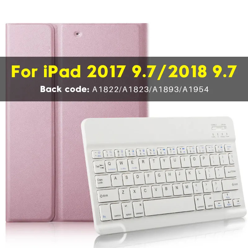 Съемный беспроводной Чехол-клавиатура из искусственной кожи с Bluetooth для нового iPad, умный чехол для iPad Air 1 2, Чехол для iPad Pro 9,7 - Цвет: For iPad 2017 2018