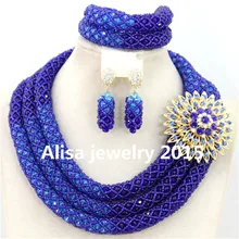 Великолепная свадьба в Африканском нигерийском стиле комплект ювелирных изделий с кристаллами новые свадебные модные ювелирные бусы