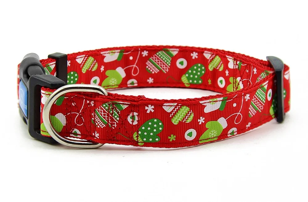 

Nylon Dog Collar Adjustable,Christmas/Winter/Snow Theme,Quick Release Puppy Collar for Small Medium Large Dogs Walking Training