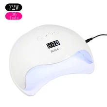 72 Вт УФ светодиодный светильник для ногтей для маникюра Сушилка для ногтей для всех гелей лак с автоматическим датчиком умный контроль температуры