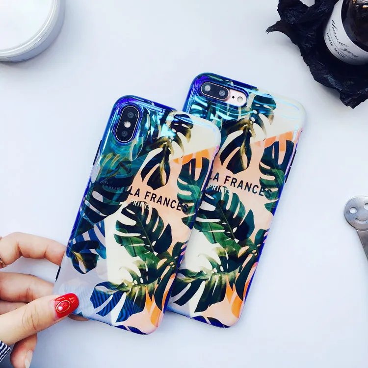 Листья пальмы pattern Мягкий силиконовый телефон чехол для Apple iPhone6 6s 6 Plus плюс 7 8