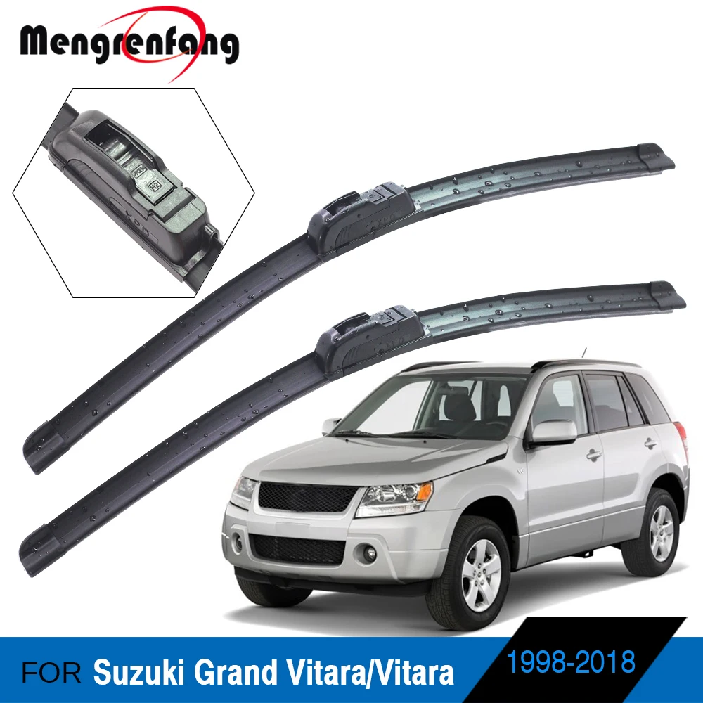 

For Suzuki Grand Vitara Car Accessories Soft Rubber Wiper Blade Front Windscreen Wiper Blades J Hook Arms 1998-2018