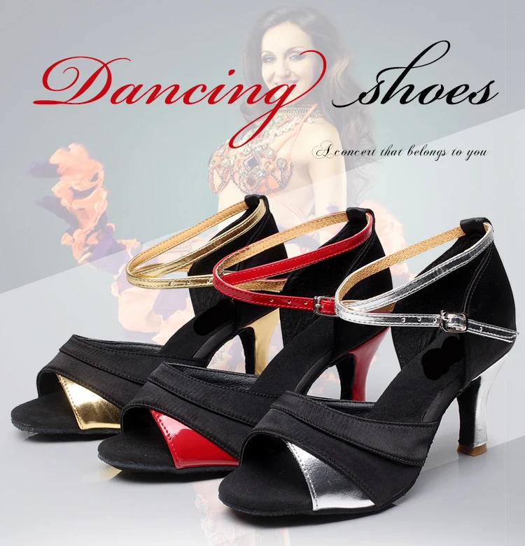 WUUQAO/женская танцевальная обувь для танго, бальных танцев, латинских танцев, обувь для сальсы, каблук 7 см/5 см,, танцевальная обувь на высоком каблуке для девочек