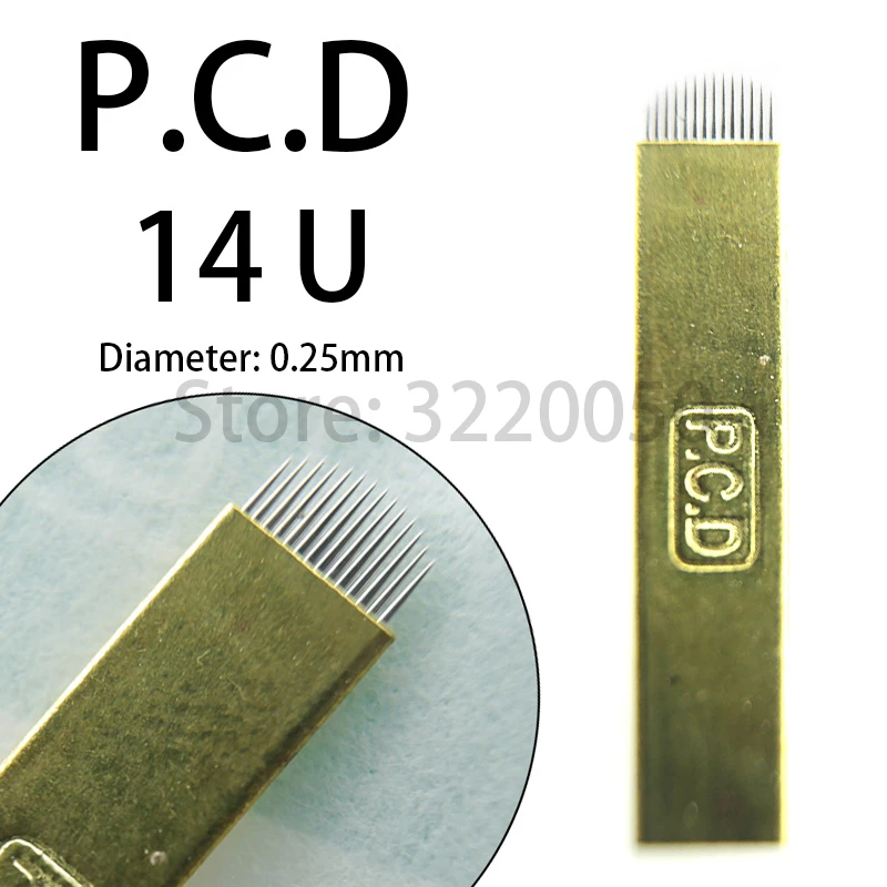 500 шт. PCD 12/14 шпильки 12/14U Lamina Nano Blade Премиум жесткий 0,25 мм постоянный макияж микроволокна иглы для Tobori Pen