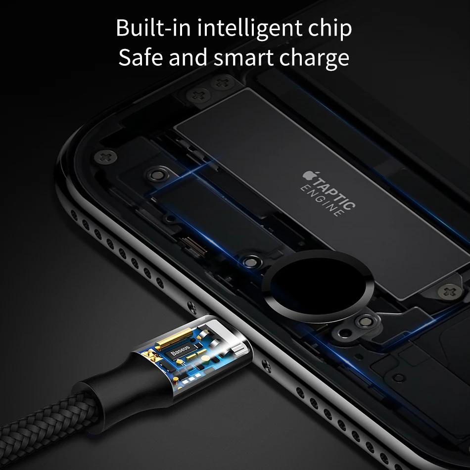 Usb-кабель Baseus 3 в 1 для iPhone X, 8, 7, 6, кабель Micro type-c для samsung S9, S8, кабель для быстрой зарядки type-c