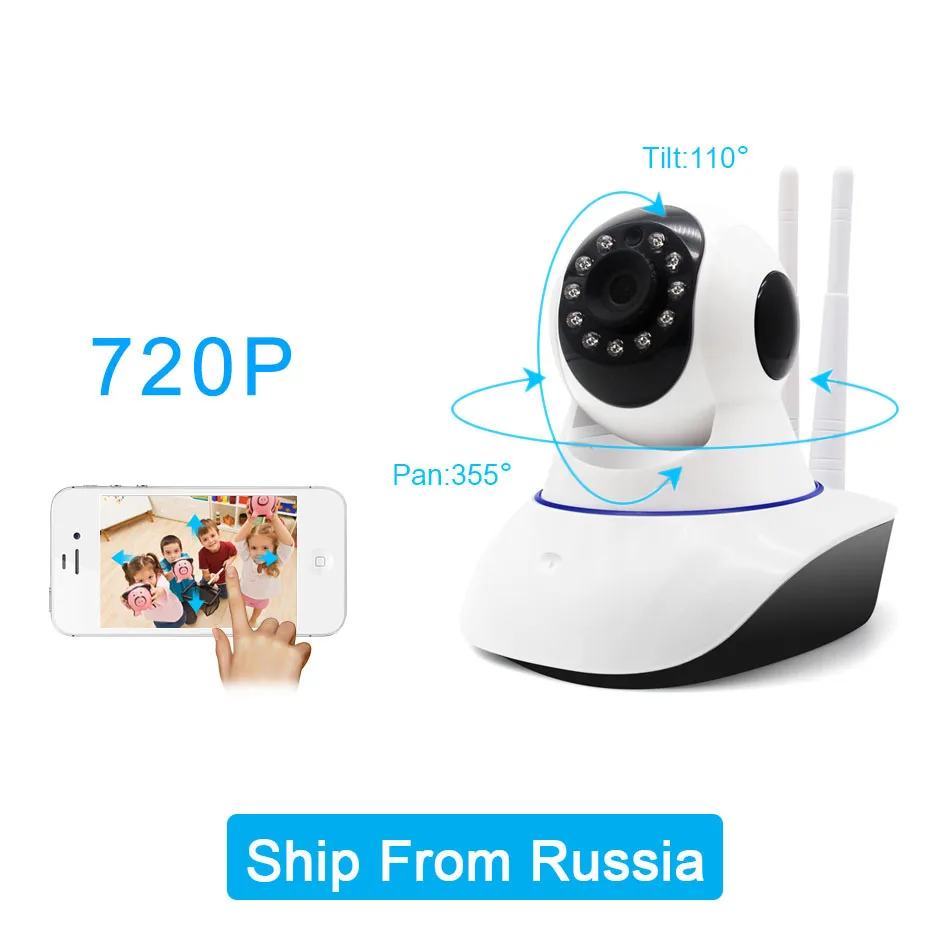 

720P Wifi IP Camera P2P Network Wireless Onvif IP Kamera PTZ HD Home Security CCTV Cameras SD Card Night Vision Baby Monitor