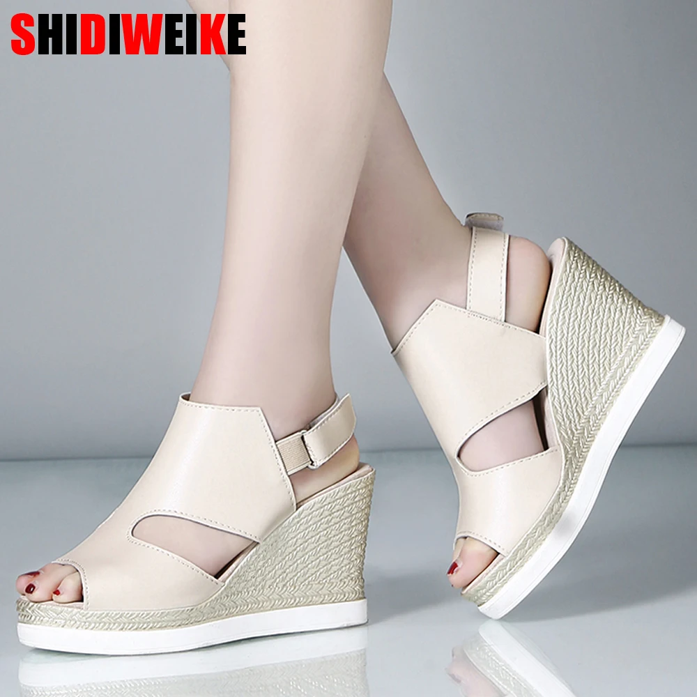 

Wedges Peep Toe High heel sandals women 2019 summer shoes woman Platform Waterproof Platform Open toe Casual ladies shoes f530