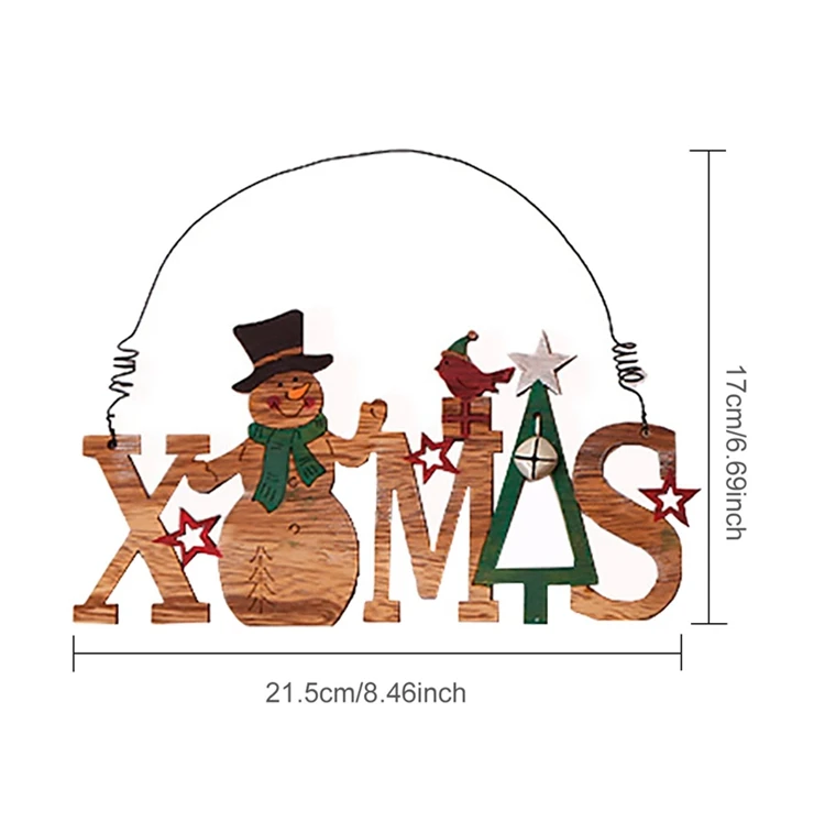 QIFU, Санта Клаус, снеговик, лось, деревянные рождественские украшения для дома, елочные украшения, деревянные поделки, Рождественские Подвески